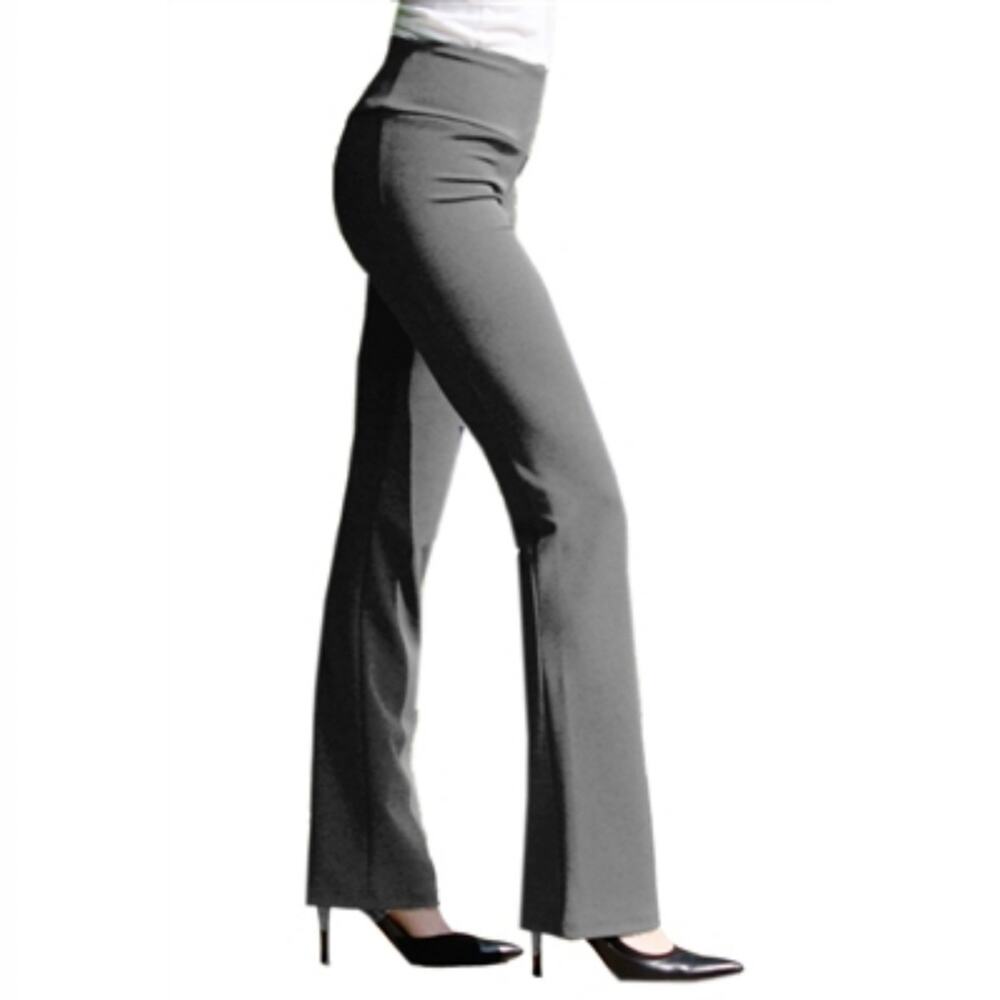 FABRIZIO GIANNI CREPE PULL ON BOOT-CUT PANTS 4 Grey